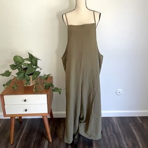 Linen Blend Olive Green Jumper
